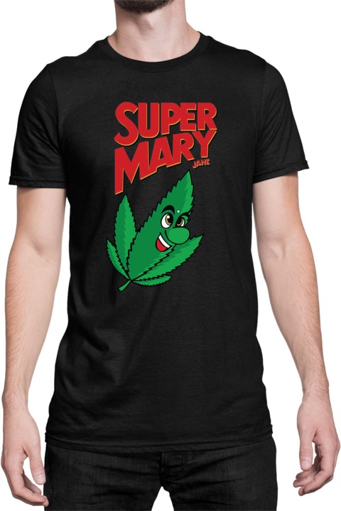 Férfi póló Super Mario Nintendo Tralala Super Mary Jane, Fekete