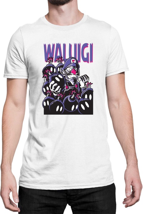 Férfi póló Super Mario Nintendo Tralala Waluigi, Fehér