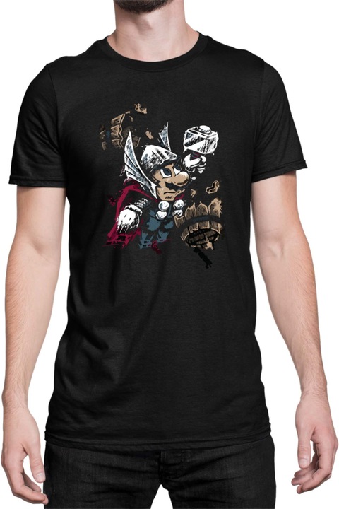 Férfi póló Super Mario Nintendo Tralala Mario Thor, Fekete