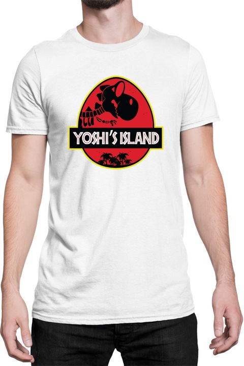 Férfi póló Super Mario Nintendo Tralala Yoshi park, Fehér