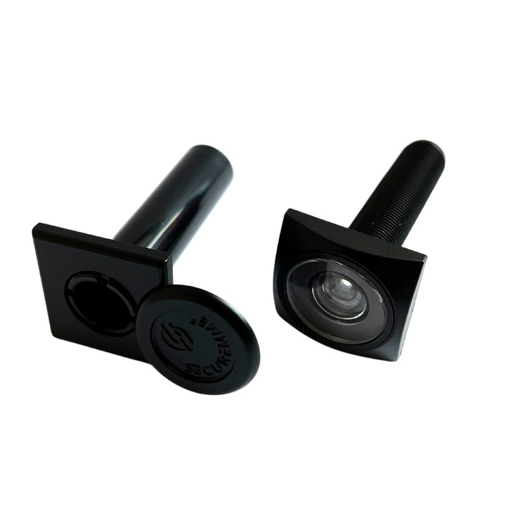 Vizor pentru usa, Securemme, patrata, 60/110 mm, Negru