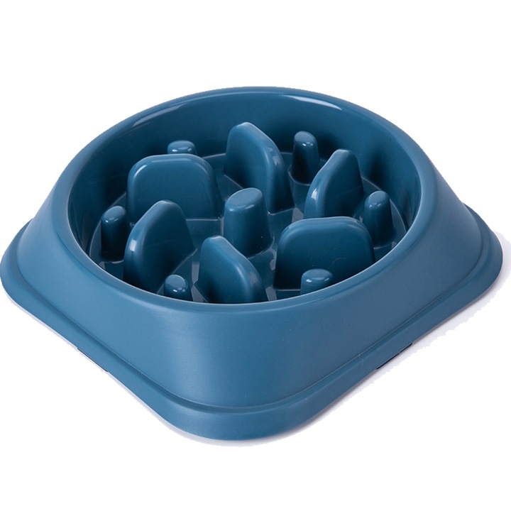 Kutyatál, Cozevdnt, lassú etetés, kék, 20,2x20,2x4,5 cm, műanyag