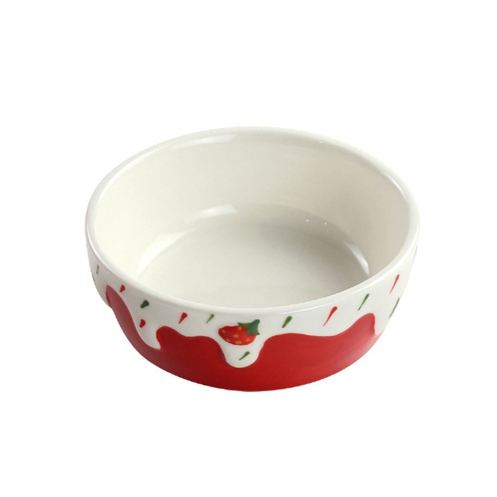 Set 2 castronele ceramice pentru animale mici, usor de curatat, 15x15x5cm