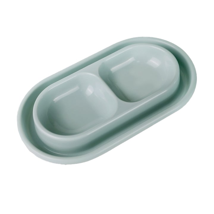 Bol pentru hrana pentru pisici si caini, bol pentru hrana si apa, pentru caini de talie mica si medie, verde