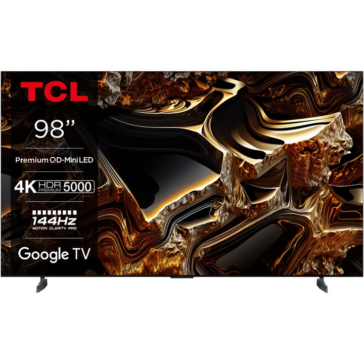 Televizor TCL MiniLed 98X955, 248 cm, Smart Google TV, 4K Ultra HD, 100Hz, Clasa G (Model 2023)