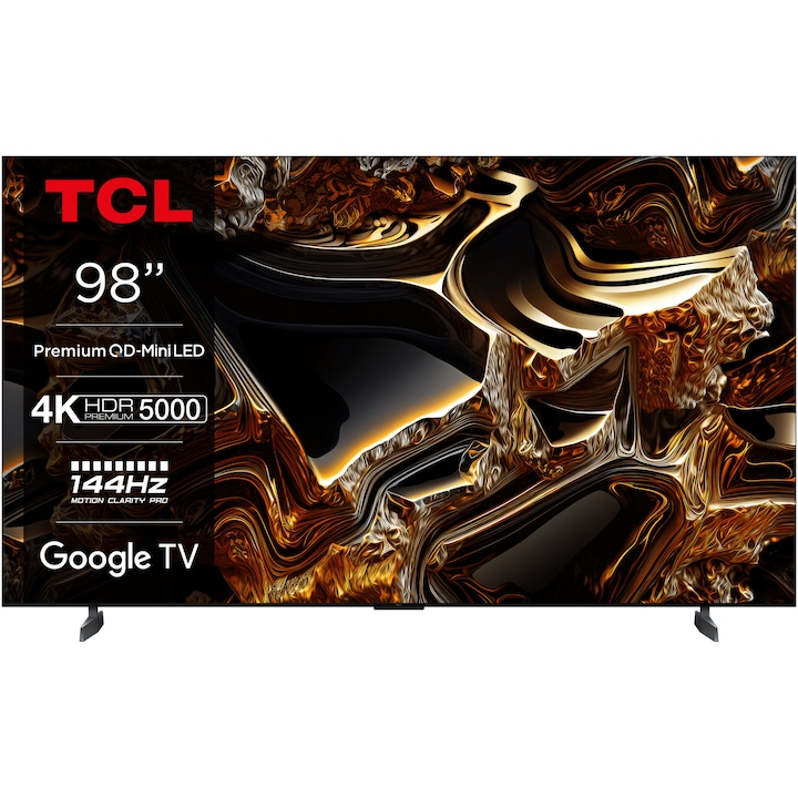 Телевизор TCL MiniLed 98X955, 98"(248 см), Smart Google TV, 4K Ultra HD, 100Hz, Клас G (модел 2023)