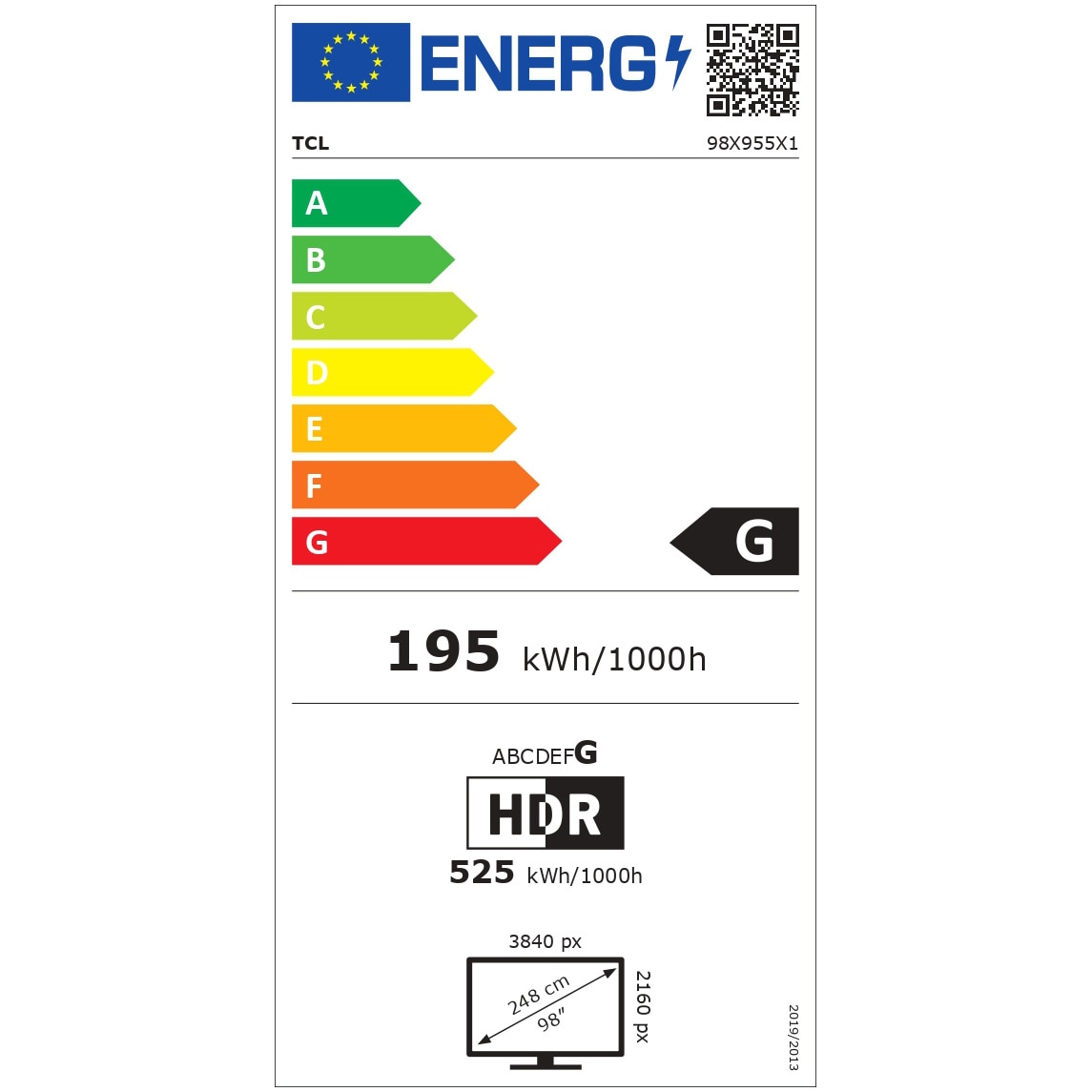 Televizor TCL MiniLed 98X955, 248 cm, Smart Google TV, 4K Ultra HD, 100Hz, Clasa G (Model 2023)