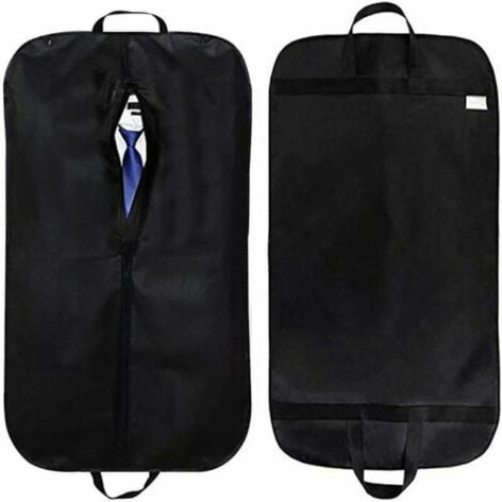 Set 2 Huse Depozitare QttvbTna, pentru Costume, Pliabile, Impermeabile, Negru, 100x60cm