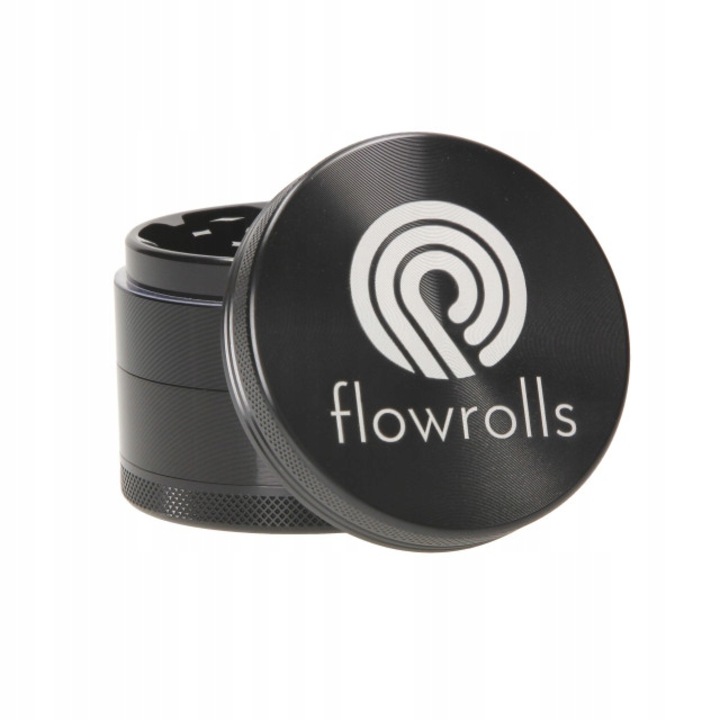Grinder tutun, Flowrolls, 63mm, Negru