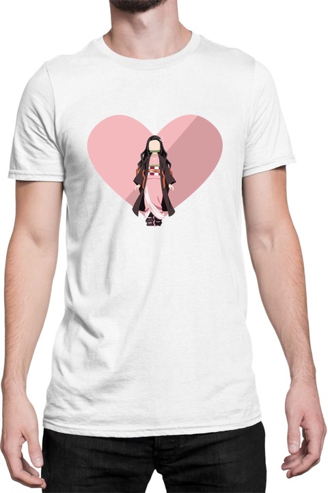 Férfi póló Demon Slayer Kimetsu no Yaiba Tralala Nezuko Heart, Fehér