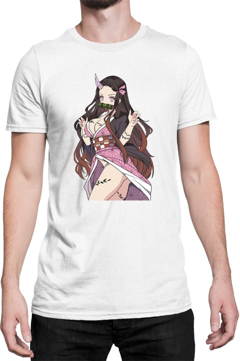 Férfi póló Demon Slayer Kimetsu no Yaiba Tralala Nezuko Kamado 16, Fehér