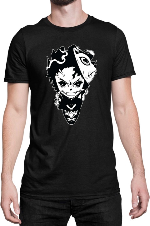 Férfi póló Demon Slayer Kimetsu no Yaiba Tralala Tanjiro Kamado 18, Fekete