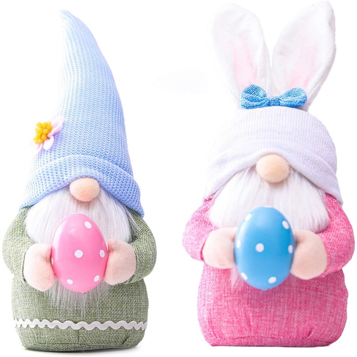 Húsvéti dekoráció 2db-os készlet, Hosszú cipzár, Pamut, 14 x 34 cm, 13 x 35 cm, Többszínű