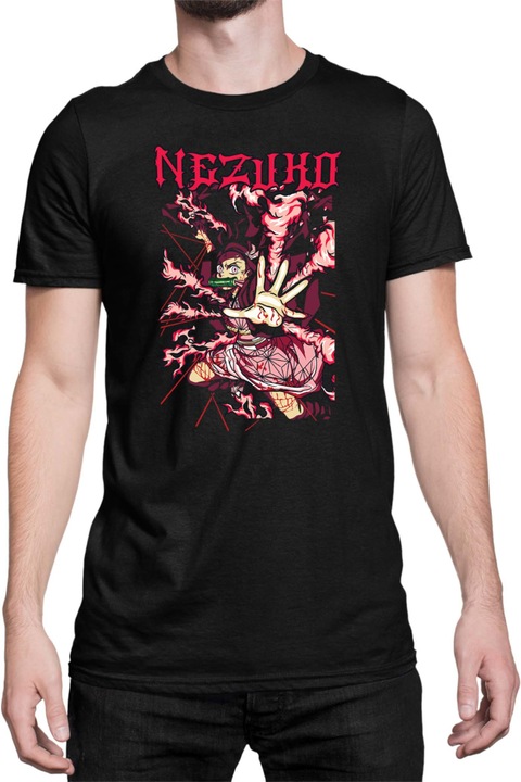 Férfi póló Demon Slayer Kimetsu no Yaiba Tralala Nezuko Kamado 13, Fekete