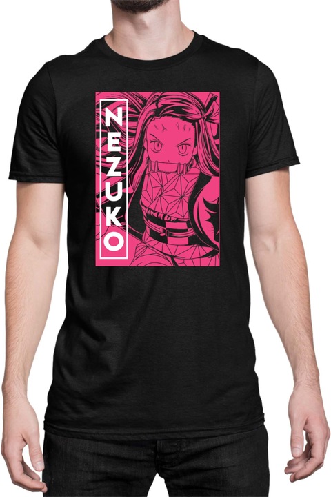 Férfi póló Demon Slayer Kimetsu no Yaiba Tralala Nezuko Kamado 14, Fekete