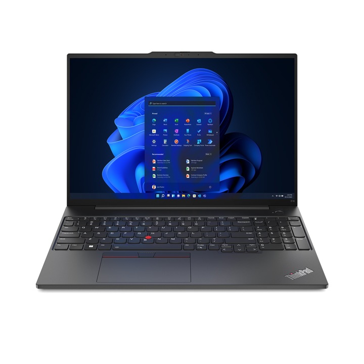 Лаптоп Lenovo ThinkPad E16 Gen 1, 21JT003EBM, 16", AMD Ryzen 7 7730U Processor (8-ядрен), AMD Radeon Graphics, 24GB 3200MHz (8GB onboard + 16GB) DDR4, Черен