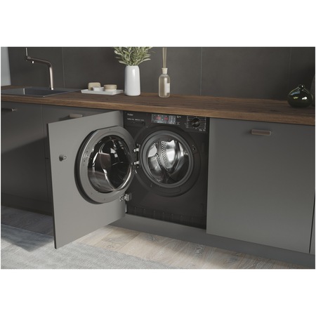 Пералня със сушилня за вграждане HAIER HWDQ90B416FWBB-S, 9+5 кг, 1600 об./мин., Инверторен мотор, Черен