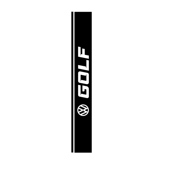 Motorháztető matrica, Volkswagen Golf, fekete, 135 cm x 17