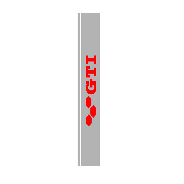 Sticker Capota, Volkswagen GTI, Alb, 135 cm x 17 cm