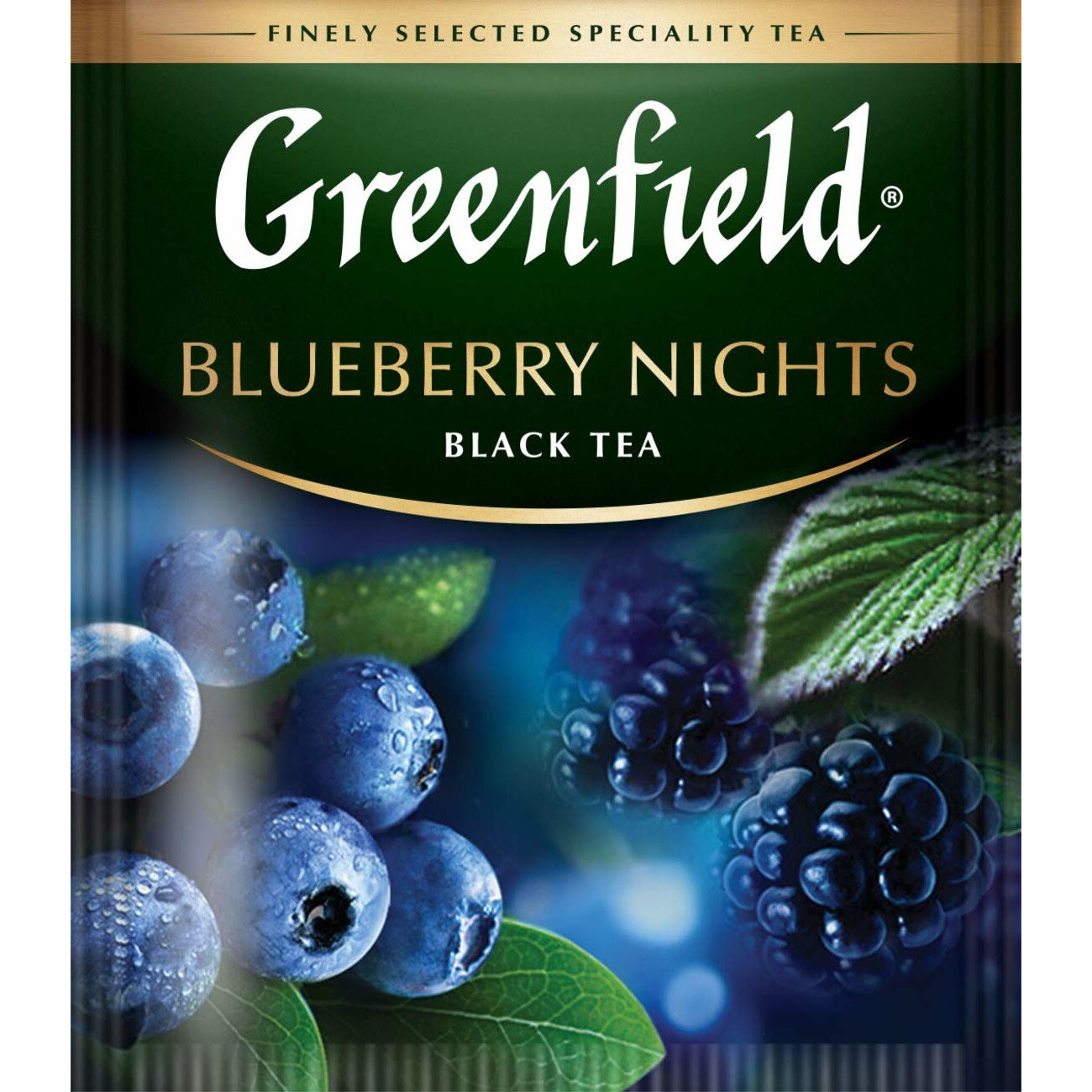 Черен чай Greenfield Blueberry Nights, 25 пакетчета*2 гр., с вкус на ...