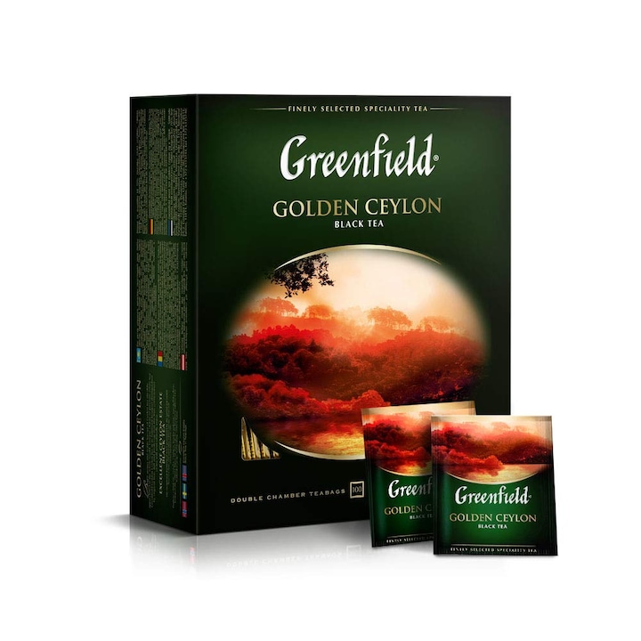 Ceai negru Greenfield Golden Ceylon, 100 pliculete*2 g