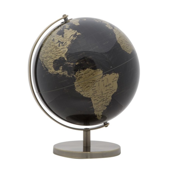 Mauro Ferretti Globe Dekoráció Bronz Ø 25X34 cm, Fekete/Arany