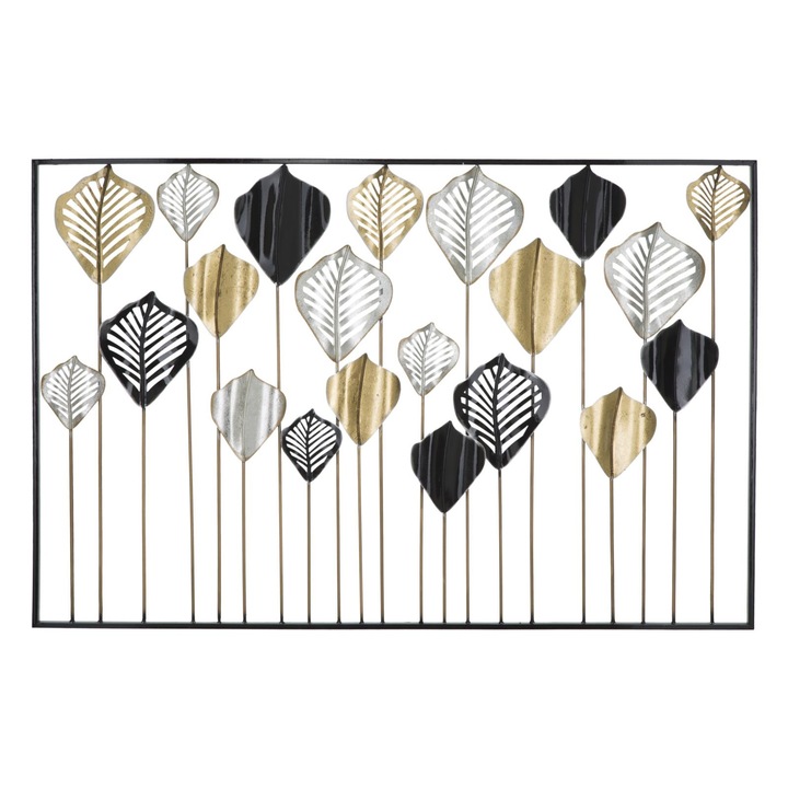 Decoratiune de Perete Mauro Ferretti Lex A, 120X2,5X78,5 cm, Auriu/ Argintiu/ Negru