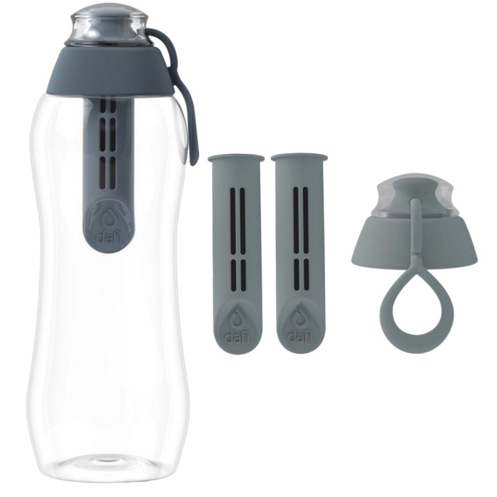 Комплект филтърни бутилки, Dafi, 4 x филтъра, 0,7 л, сиво/прозрачно