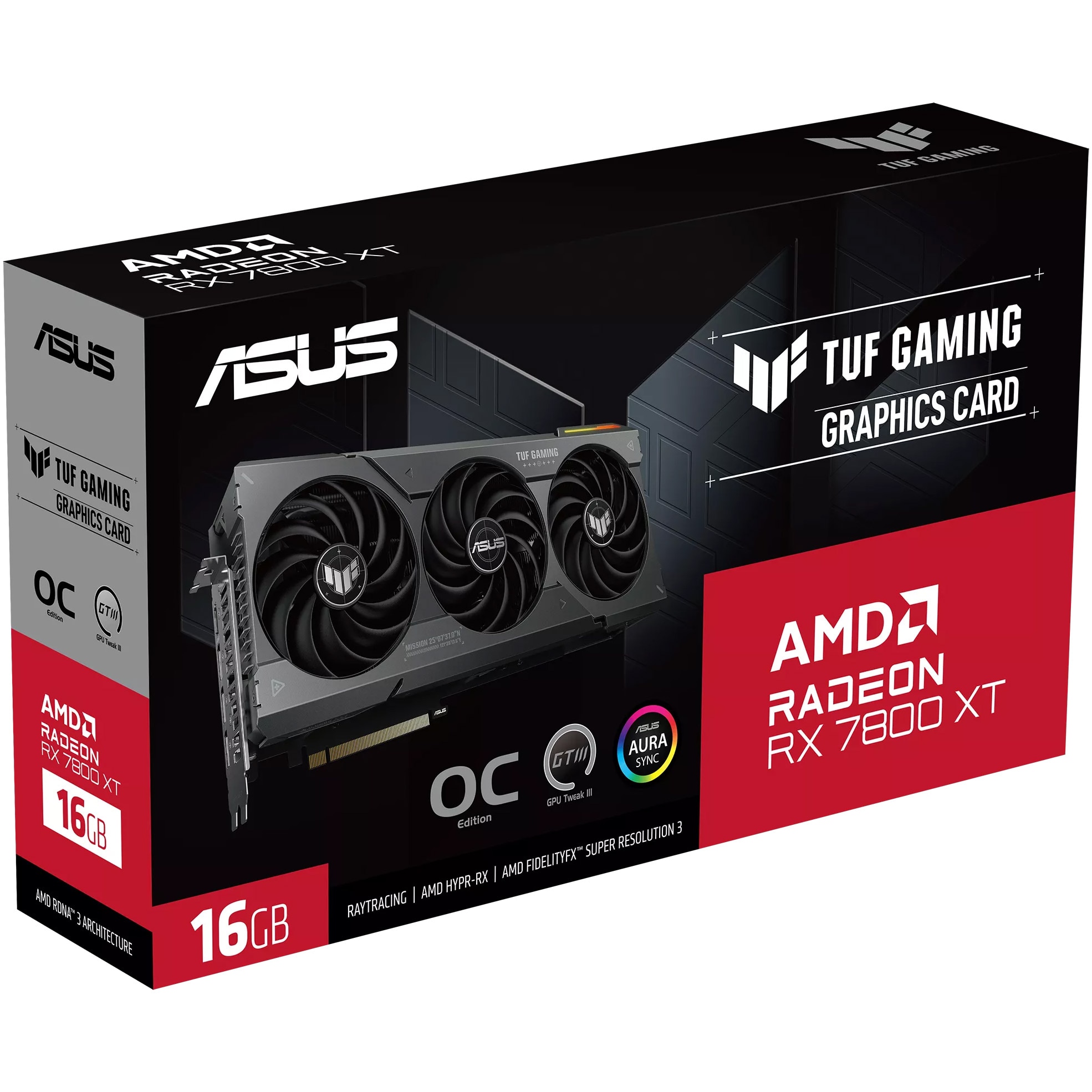 Placa video ASUS Radeon™ RX 7800 XT TUF Gaming OC, 16GB GDDR6, 256