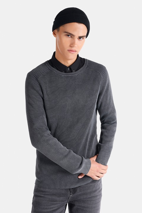 COLIN'S, Pulover de bumbac cu striatii, Gri antracit