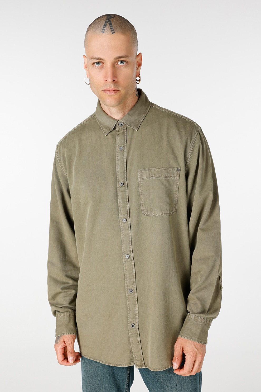 COLIN'S, Camasa din amestec de lyocell, Verde pal, S