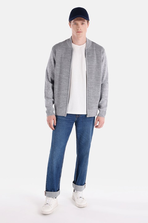 COLIN'S, Cardigan regular fit cu fermoar, Gri melange, XS