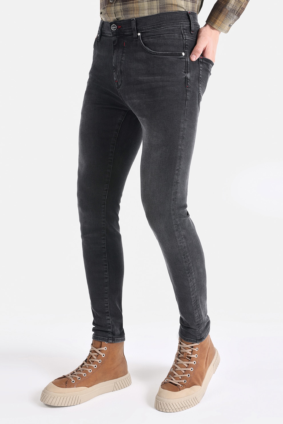 COLIN'S, Blugi skinny cu talie medie, Gri, W27-L30