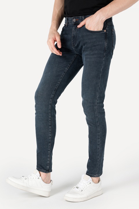COLIN'S, Mosott hatású skinny fit farmernadrág, Sötétkék