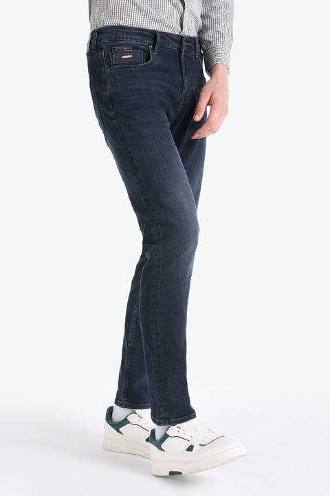 COLIN'S, Mosott hatású straight fit farmernadrág, Sötétkék