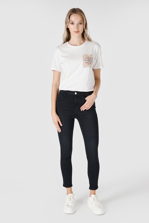 COLIN'S, Skinny fit crop farmernadrág, Fekete