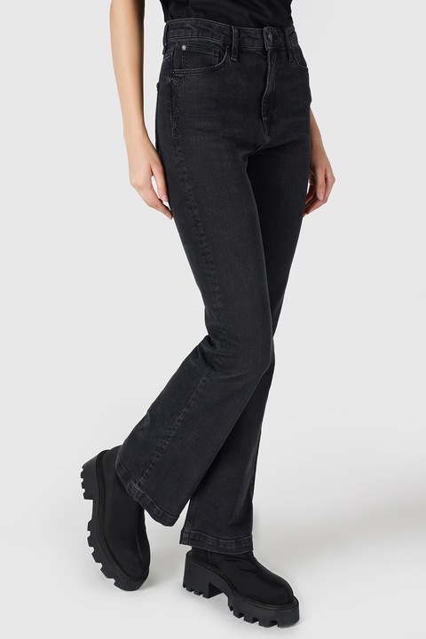 COLIN'S, Blugi evazati cu talie inalta, Negru