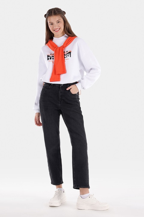 COLIN'S, Blugi crop mom fit, Negru