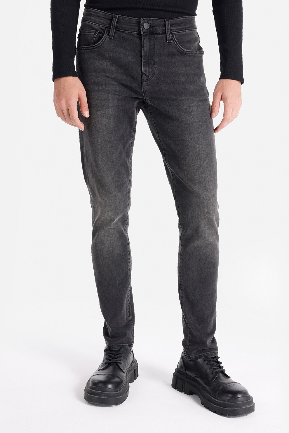COLIN'S, Blugi slim fit 041 Danny, Gri inchis, W28-L30