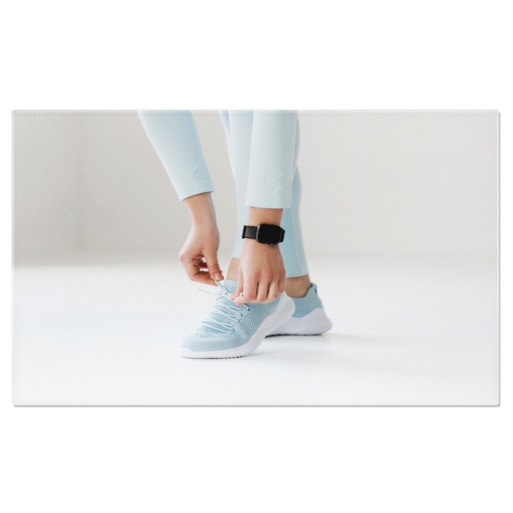 Tablou Canvas: Pregatire pentru Alergare - Femeie Sportiva, Motivatie si Activitate Fizica 70x50CM