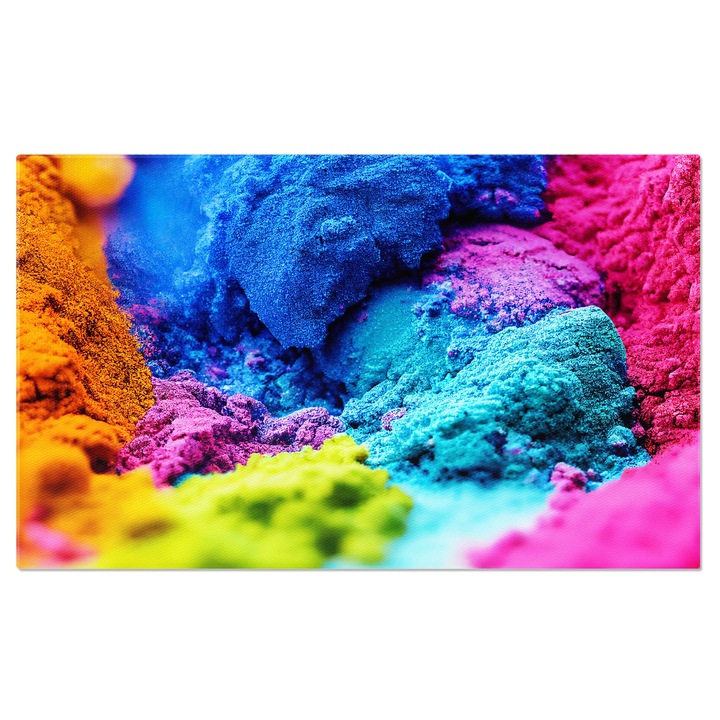Tablou Canvas - Festivalul Holi: praf colorat, explozie, sarbatoare, primavara 40x25CM