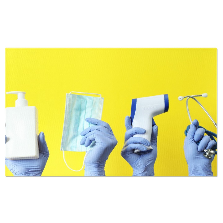 Tablou Canvas: Instrumente Medicale pentru Masurarea Temperaturii: Sanatate si Preventie 40x25CM