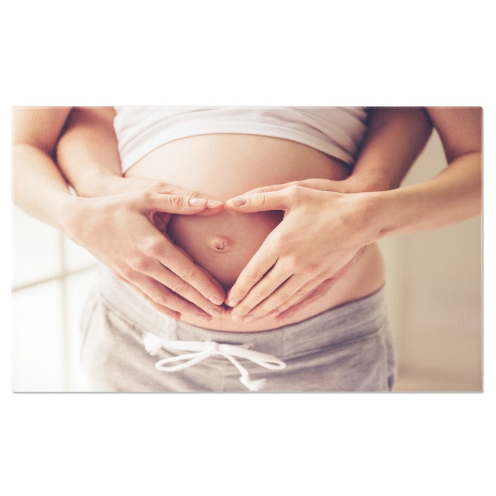 Tablou Canvas: Asteptare Fericita: Viitoarele Mame, Tati si Emotii in Asteptare 90x60CM