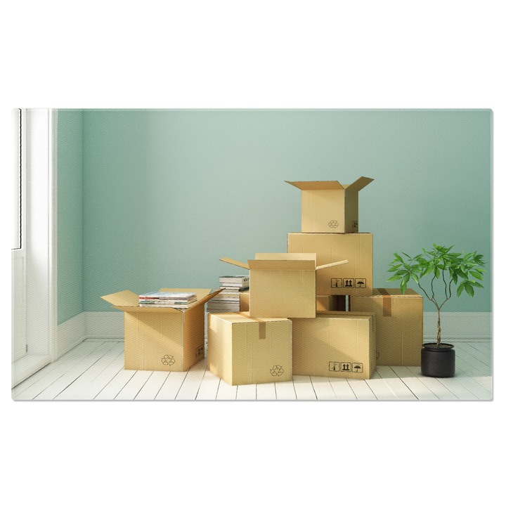 Картина на платно - Процес на преместване на интериора и редизайн за функционално пространство 70x50CM