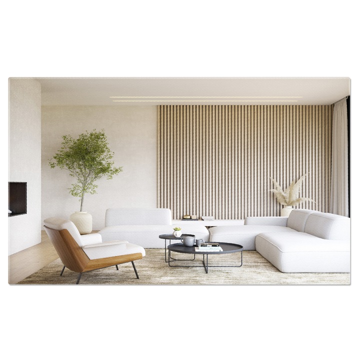 Tablou Canvas - Interior Clasic cu semineu pentru O Ambianta Calduroasa 40x25CM