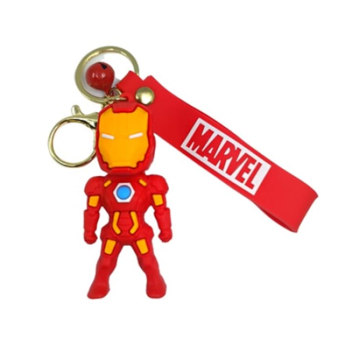 Kulcstartó kulcsokhoz és cipzár a hátizsákhoz vagy tolltartóhoz, Marvel IronMan figurával, felnőtteknek és gyerekeknek
