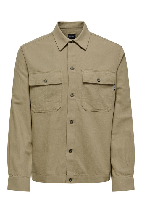 Férfi ing, Only & Sons, 0000301846031_XL, pamut, bézs, XL INTL