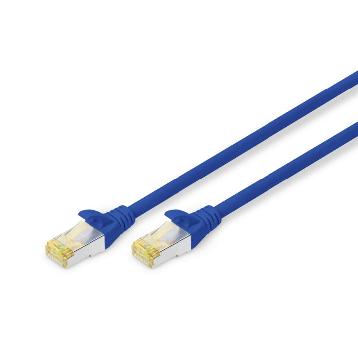 Cablu de corectie Digitus CAT6A S-FTP 0,5 m albastru, cabluri de retea