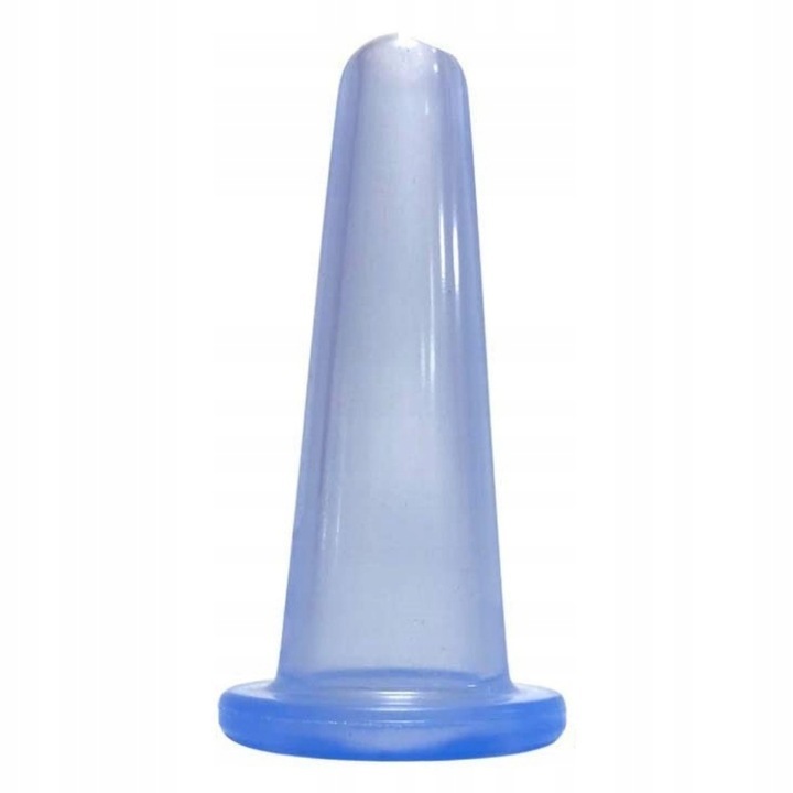 Ventuza de masaj chinezeasca profesionala Acus Med, din silicon, mare, 8 cm, pentru masaj facial, corporal, tonifiere, detoxifiere, relaxare si imbunatatirea circulatiei, culoare albastru