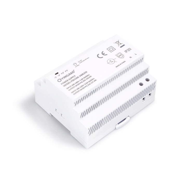 Захранване на DIN шина Yingjiao YSD150S, INNY, 24 V, 150 W, 6.25A, IP20, Бял